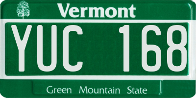 VT license plate YUC168