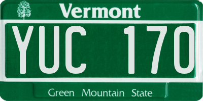 VT license plate YUC170
