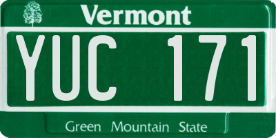 VT license plate YUC171