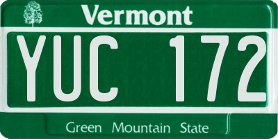 VT license plate YUC172