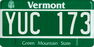 VT license plate YUC173