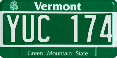 VT license plate YUC174
