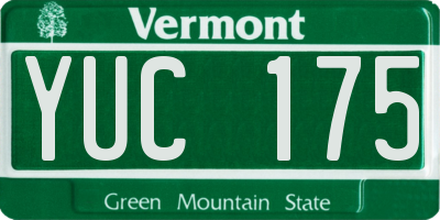 VT license plate YUC175