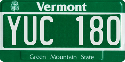 VT license plate YUC180