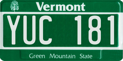 VT license plate YUC181