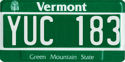 VT license plate YUC183
