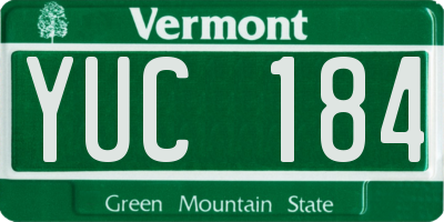 VT license plate YUC184