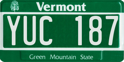 VT license plate YUC187