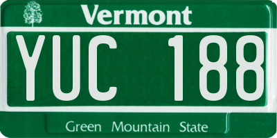 VT license plate YUC188