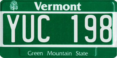VT license plate YUC198