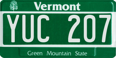 VT license plate YUC207