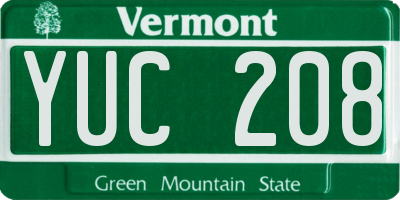 VT license plate YUC208