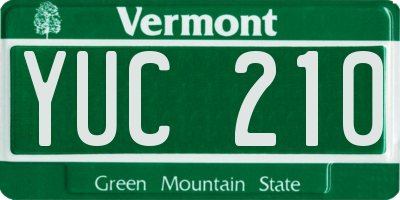 VT license plate YUC210