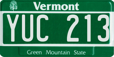 VT license plate YUC213