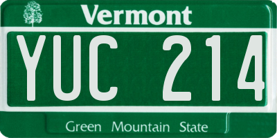 VT license plate YUC214