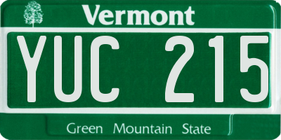 VT license plate YUC215