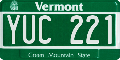 VT license plate YUC221