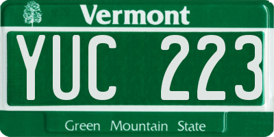 VT license plate YUC223
