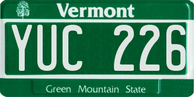 VT license plate YUC226