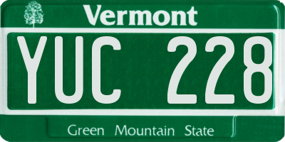 VT license plate YUC228