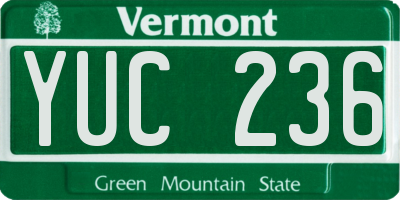 VT license plate YUC236