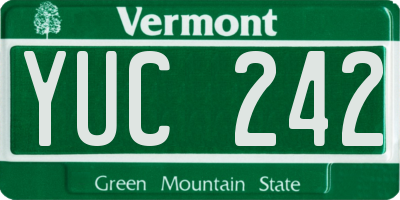 VT license plate YUC242