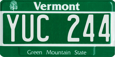 VT license plate YUC244