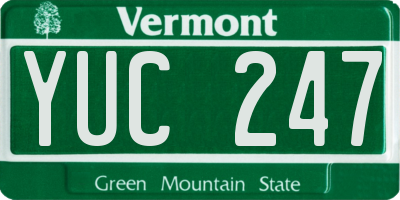 VT license plate YUC247