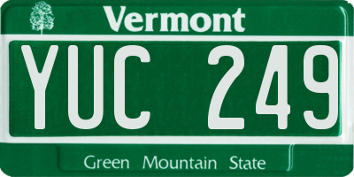 VT license plate YUC249