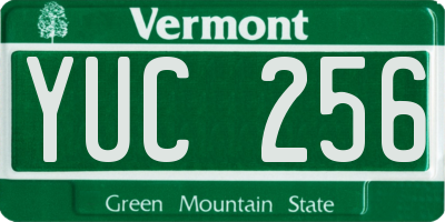 VT license plate YUC256