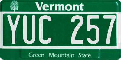 VT license plate YUC257