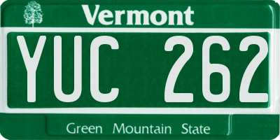 VT license plate YUC262