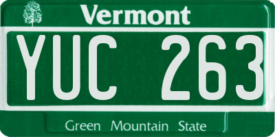 VT license plate YUC263