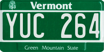 VT license plate YUC264