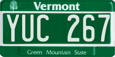 VT license plate YUC267