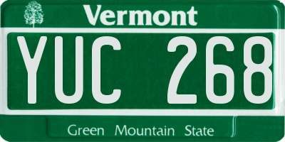 VT license plate YUC268