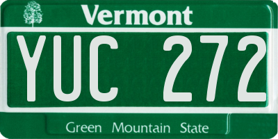 VT license plate YUC272