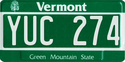 VT license plate YUC274