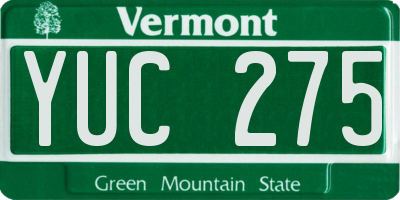 VT license plate YUC275
