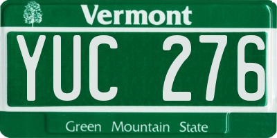 VT license plate YUC276