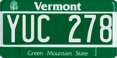 VT license plate YUC278
