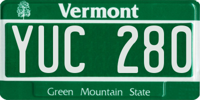 VT license plate YUC280