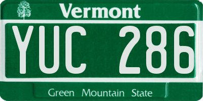 VT license plate YUC286