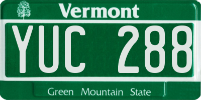 VT license plate YUC288