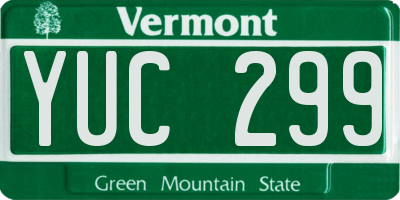 VT license plate YUC299