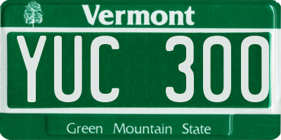 VT license plate YUC300