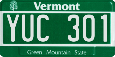 VT license plate YUC301