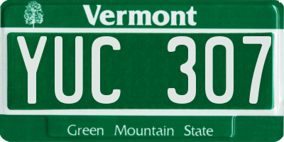 VT license plate YUC307