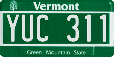 VT license plate YUC311