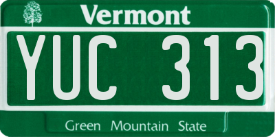 VT license plate YUC313